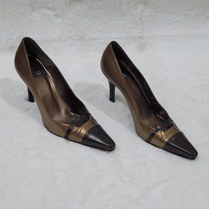 Stuart Weitzman gold and copper colored heels